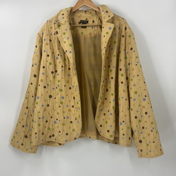 Boho elegant polka dot design artsy button front blazer jacket - Picture 4 of 14